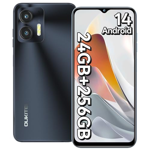 OUKITEL C36 256GB Android 14 Smartphone, 24GB+256GB/1TB